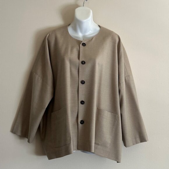 Eskander Wool Cashmere Boxy Jacket Womens Size 6/8 Lagenlook Old Money Luxe Mod - Picture 14 of 14